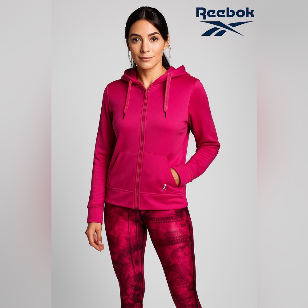 🛍️SALE🛍️ Reebok Women's Workout Ready Full-Zip Hoodie (Fuchsia | Neon Pink)